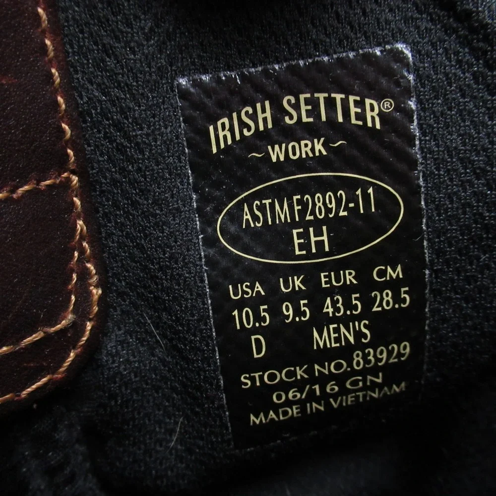 Irish Setter Work Boots Mens 10.5 D EH Marshall Rugged Western‎ Red Wing Pull On